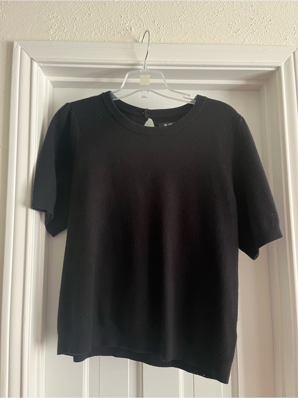 Anthropologie Maeve Black Short Sleeve Sweater